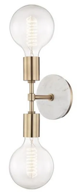 Casa Padrino Luxury Double Wall Sconce Antique Brass / White 12.7 x 16.5 x H. 50.8 cm - Hotel & Restaurant Wall Lamp Super-Preis