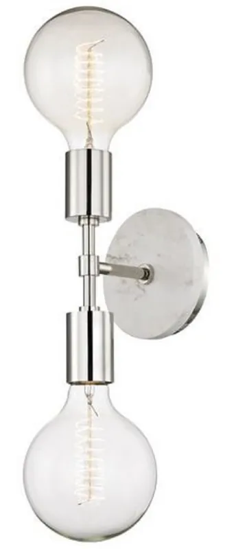 Casa Padrino Luxury Double Wall Sconce Silver / White 12.7 x 16.5 x H. 50.8 cm - Hotel & Restaurant Wall Lamp Direkt Vom Hersteller