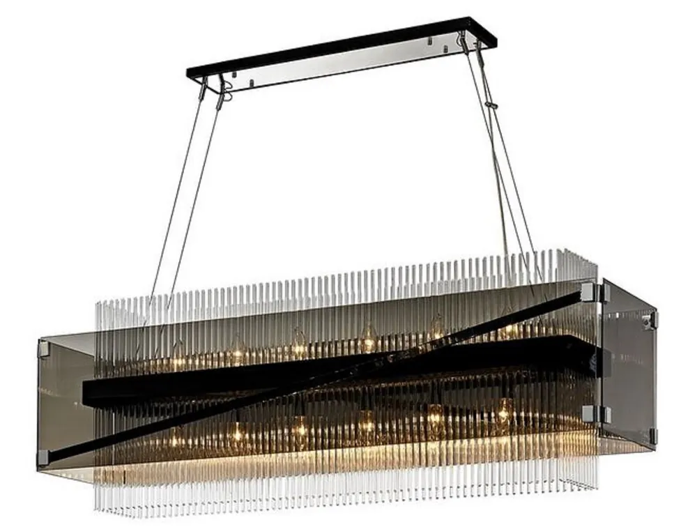 Casa Padrino luxury chandelier silver / dark bronze 126.4 x 31.8 x H. 44.5 cm - Luxury Quality Top-Seller