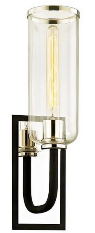 Solange Der Vorrat Reicht Casa Padrino Luxury Wall Sconce Black / Silver 14 x 15.9 x H. 50.2 cm - Hotel & Restaurant Lamp with Glass Lampshade