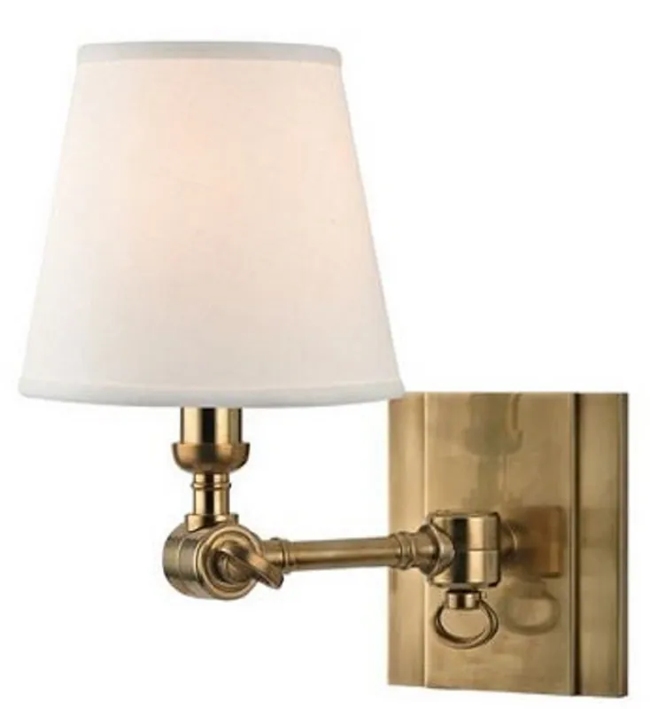 Abverkauf Casa Padrino Luxury Wall Sconce Antique Brass / White 15.2 x 24.1 x H. 25.4 cm - Wall Lamp with Swivel Arm