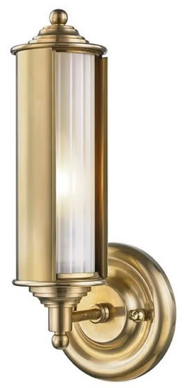 Schneller Versand Casa Padrino Luxury Wall Lamp Antique Brass / White 12.1 x 12.7 x H. 31.1 cm - Luxury Collection