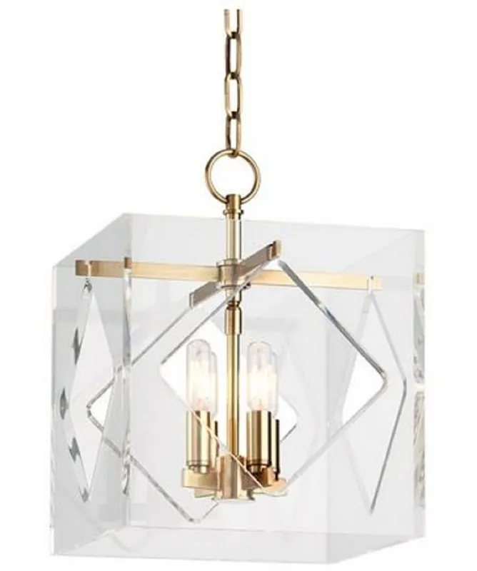 Casa Padrino luxury pendant lamp antique brass 30.5 x 30.5 x H. 40.7 cm - Pendant Lamp in Cube Shape Must-Have