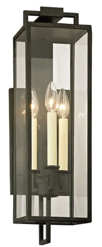 Billig Casa Padrino Luxury Wall Lamp Black 15.2 x 18.4 x H. 54.6 cm - Indoor / Outdoor Wall Light