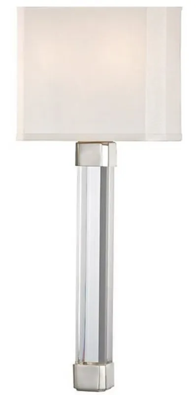 Top-Seller Casa Padrino luxury wall lamp silver / white 22.9 x 10.2 x H. 54.6 cm - Modern Wall Sconce with Crystal Glass and Silk Lampshade