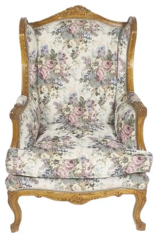 Zertifiziert Casa Padrino Baroque Ears Armchair Multicolor / Brown 83 x 83 x H. 110 cm - Living Room Armchair with Floral Pattern