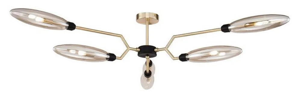 Casa Padrino luxury ceiling lamp matt gold / black Ø 125 x H. 35 cm - Modern Ceiling Light Solange Der Vorrat Reicht