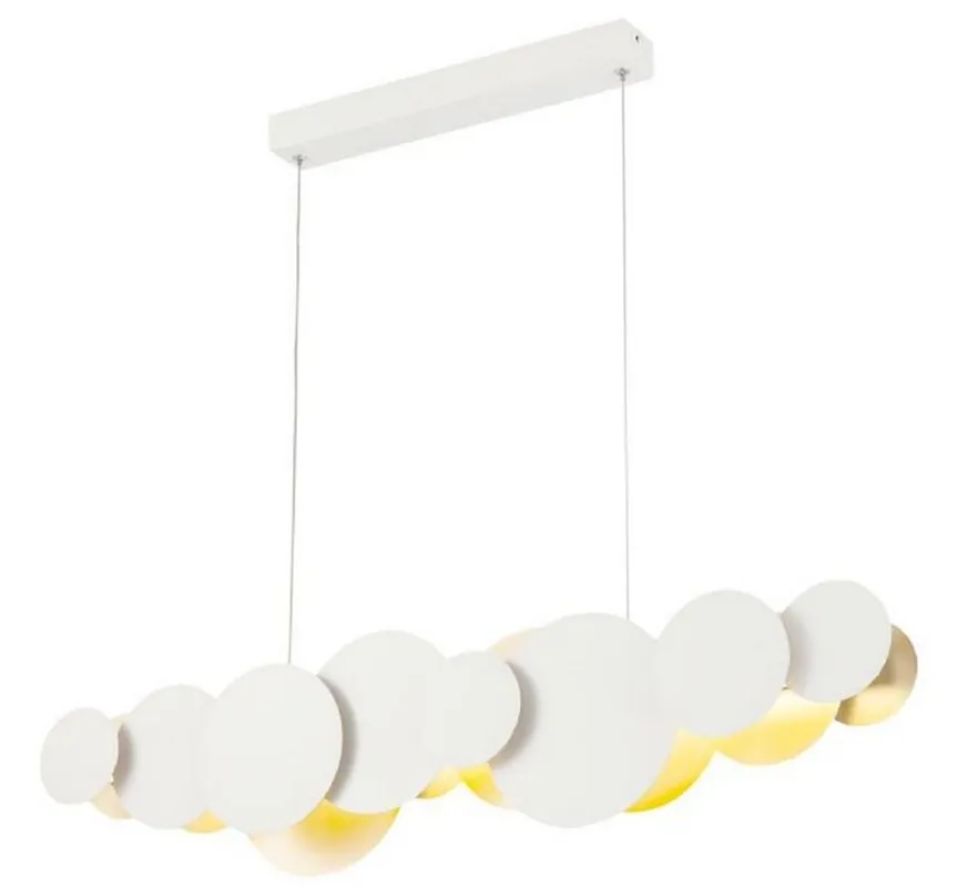 Solange Der Vorrat Reicht Casa Padrino Designer LED Hanging Lamp White / Gold 82 x 8 x H. 38 cm - Luxury Pendant Lamp