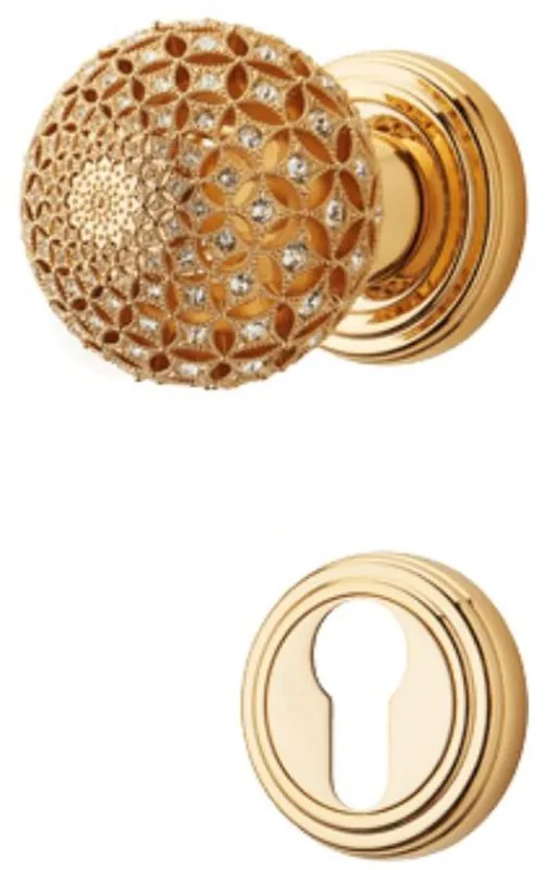 Casa Padrino Barock Türknauf Set mit Swarovski Kristallglas Ø 5,5 cm - Made in Italy Meistverkauft