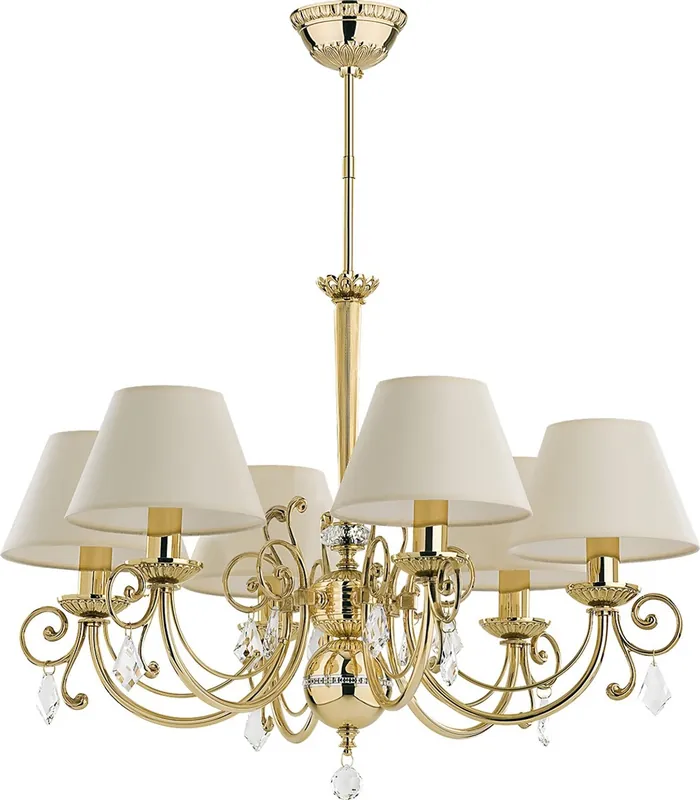 Bestseller Casa Padrino Luxus Barock Kristall Kronleuchter Gold / Creme Ø 73 cm