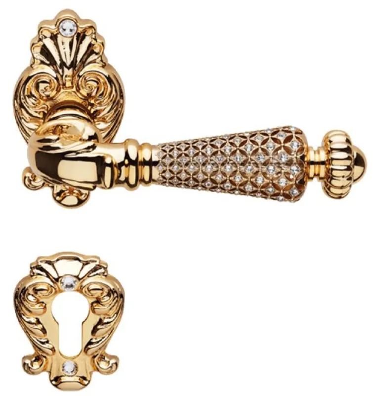Casa Padrino Barock Türgriff Set mit Swarovski Kristallglas 14,2 cm - Made in Italy Sale