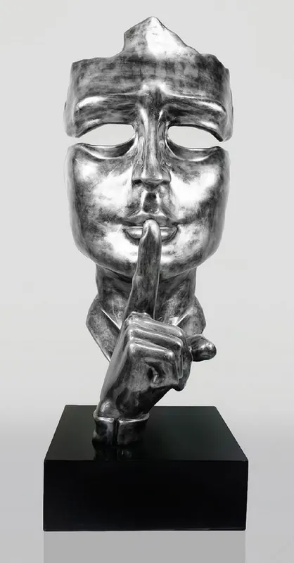 Casa Padrino XXL Deko Skulptur Silber mit Patina / Schwarz H. 190 cm Schnäppchen