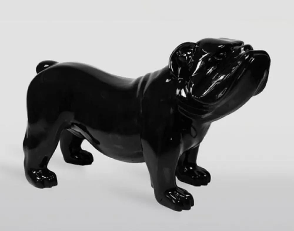 Casa Padrino XXL Deko Skulptur Hund Bulldogge Schwarz 226 cm Schneller Versand
