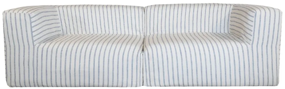 Casa Padrino Luxus Wohnzimmer Sofa mit Streifen Weiß / Blau 250 cm Mega-Angebot