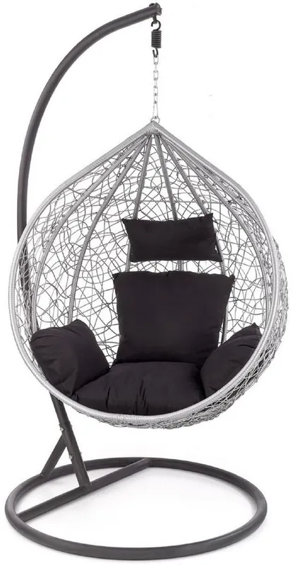 Angebot Casa Padrino Garten Schaukelsessel Grau / Schwarz H. 195 cm