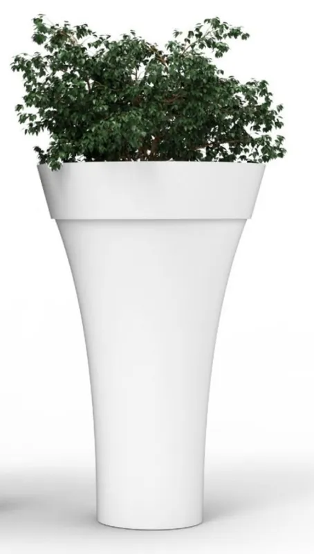 Markenware Casa Padrino Luxus Blumentopf Matt Weiß Ø 126 x H. 197 cm