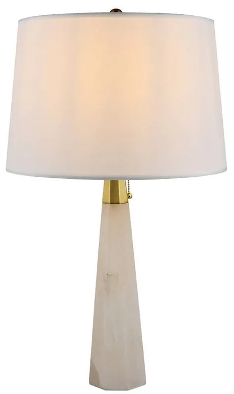 Highlight Casa Padrino Luxus Marmor Tischleuchte Weiß / Gold H. 67,5 cm