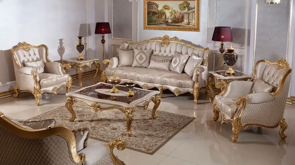 Casa Padrino Luxus Barockstil Wohnzimmer Möbel Set Silber / Braun / Gold Top-Preis