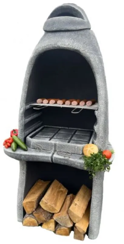 Casa Padrino Luxus Beton Gartengrill Grau 156 x 61 x H. 223 cm Nur Heute