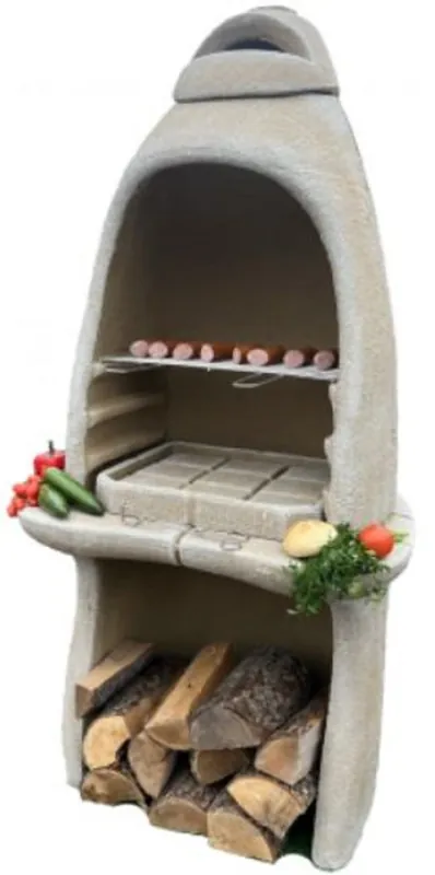 Sale Casa Padrino Luxus Beton Gartengrill Sandfarben 156 x 61 x H. 223 cm