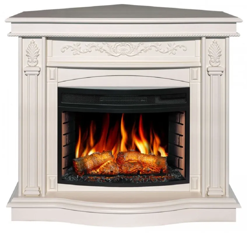 Casa Padrino Barock LED Elektro Eckkamin Weiß 111 x 99,7 x H. 97,5 cm Angebot