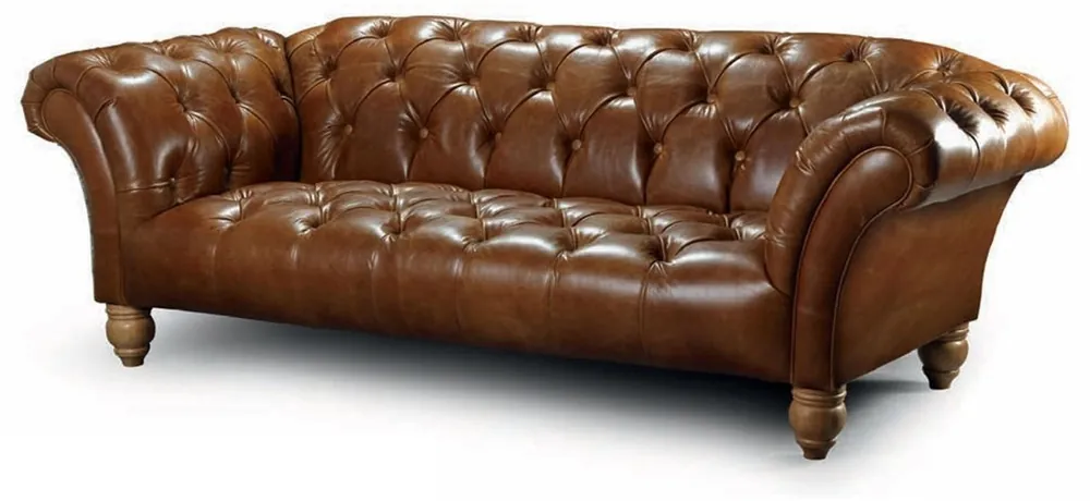 Knallerangebot Casa Padrino Luxus Chesterfield Echtleder 2er Sofa Braun 207 cm