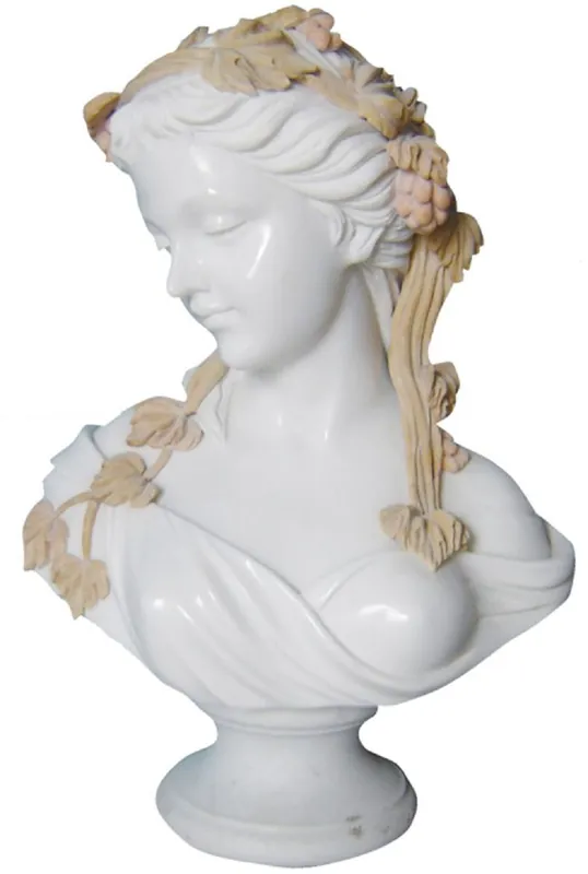 Echt Casa Padrino Luxus Jugendstil Marmor Deko Büste Dame Weiß / Beige H. 65 cm