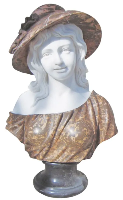 Beliebt Casa Padrino Luxus Jugendstil Marmor Deko Büste Dame Weiß / Braun H. 45 cm