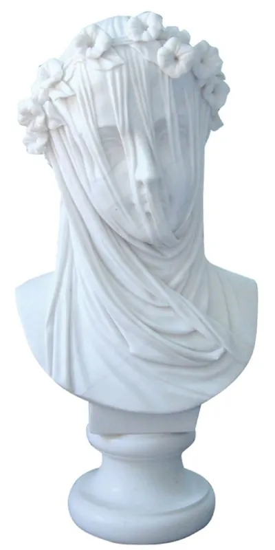 Nur Für Kurze Zeit Casa Padrino Luxus Jugendstil Marmor Deko Büste Frau mit Schleier Weiß H. 58 cm