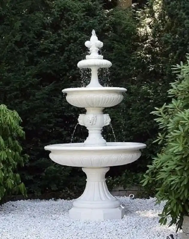 Markenprodukt Casa Padrino Barock Springbrunnen Weiß Ø 150 x H. 275 cm - Made in Italy