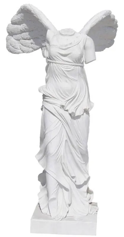 Kracherpreis Casa Padrino Luxus Barock Marmor Deko Skulptur mit Flügel Weiß H. 180 cm