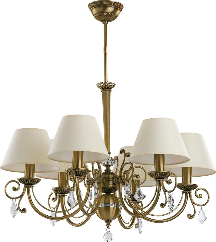 Casa Padrino Luxus Barock Kristall Kronleuchter Messing mit Patina / Creme Ø 73 cm Bestpreis