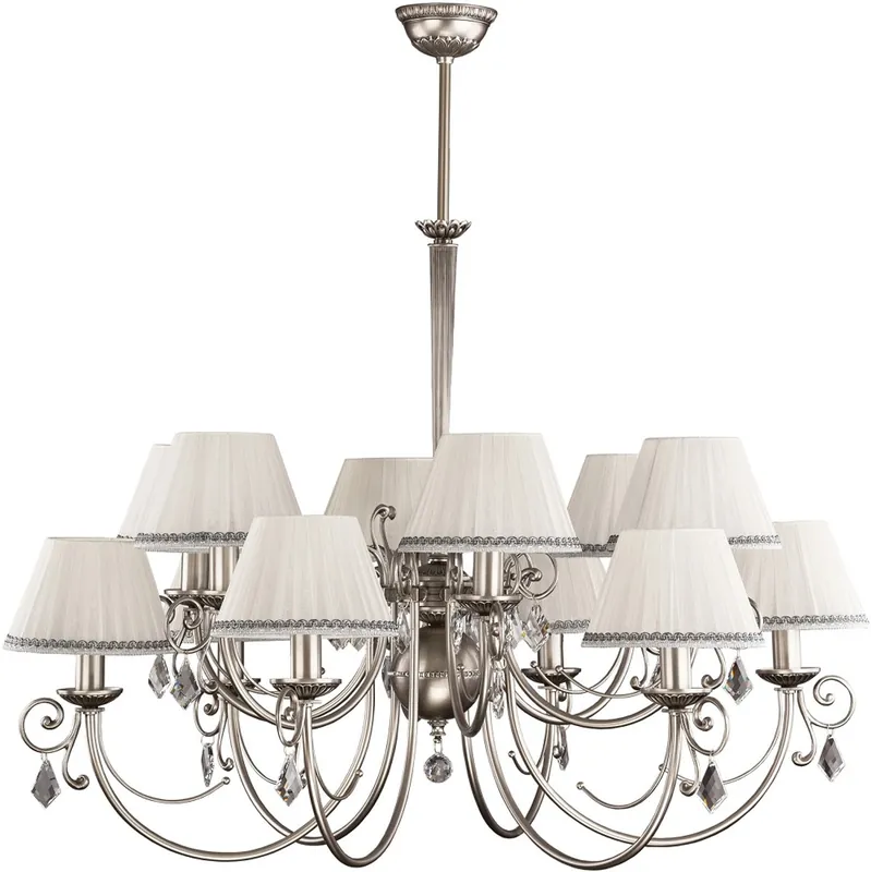 Neue Ware Casa Padrino Luxus Barock Kristall Kronleuchter Silber / Weiß Ø 90 cm