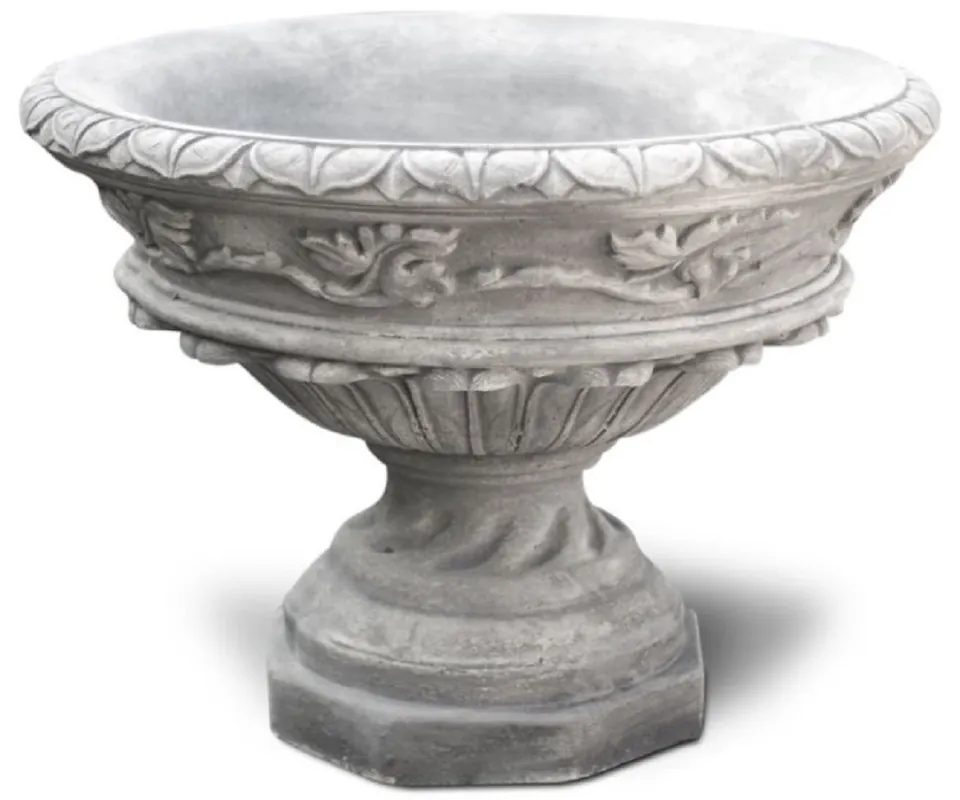 Casa Padrino Barock Garten Deko Blumentopf Antik Grau Ø 70 x H. 50 cm Bestpreis