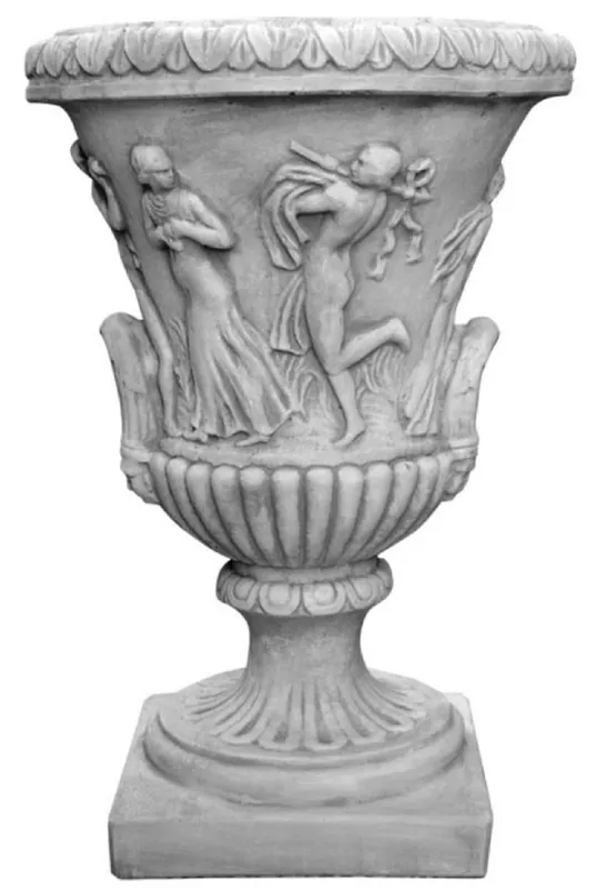 Garantierte Lieferung Casa Padrino Barock Garten Deko Blumentopf Antik Grau Ø 56 x H. 85 cm