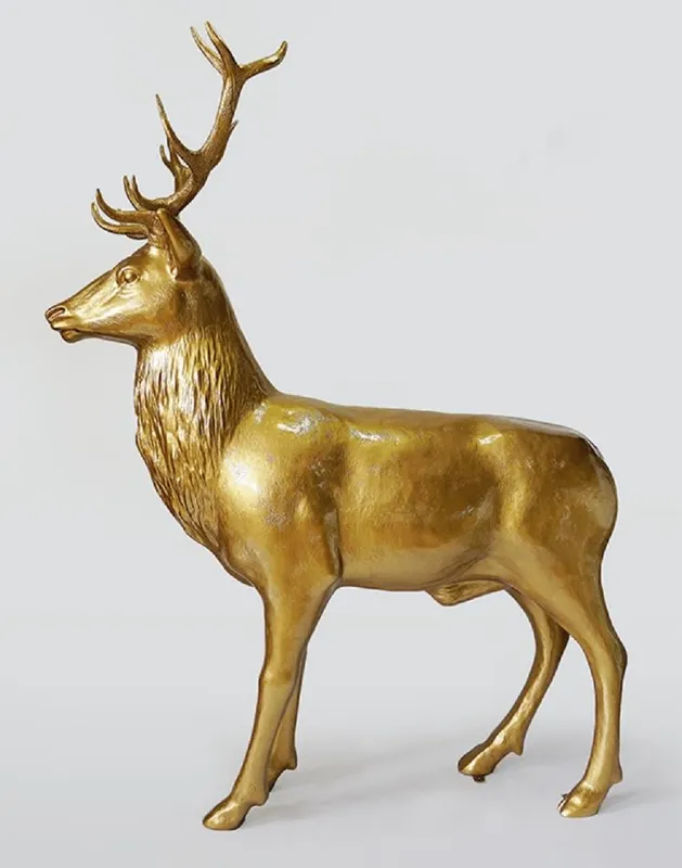 Casa Padrino XXL Deko Skulptur Hirsch Gold 185 x H. 220 cm Preiswert