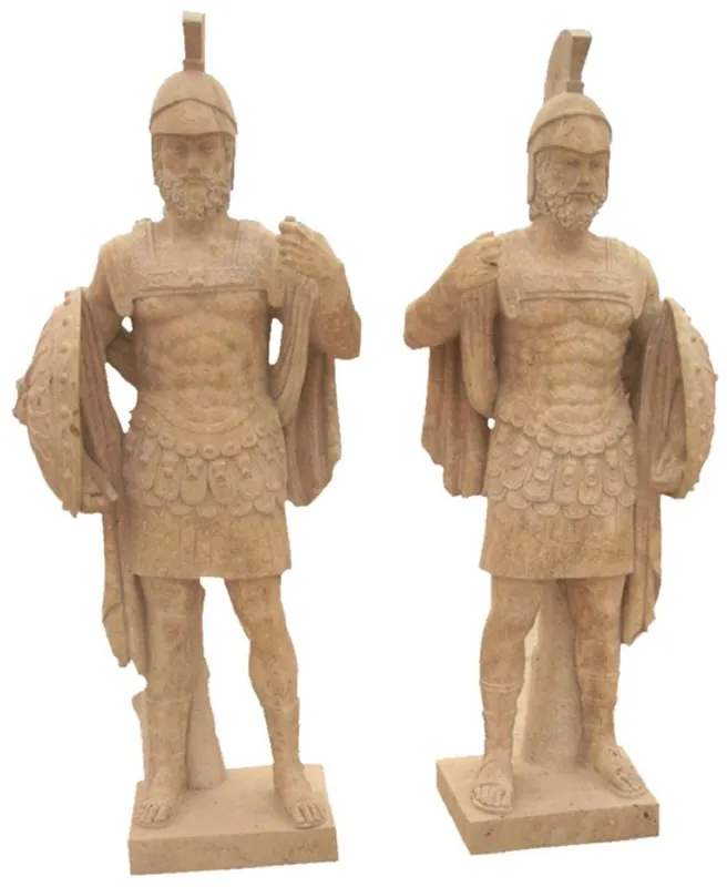 Casa Padrino antik Stil Marmor Skulpturen Set römische Soldaten Beige H. 200 cm Super-Preis