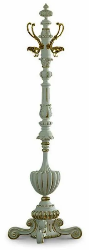 Geprüft Casa Padrino Luxus Barock Garderobenständer Elfenbein / Gold H. 182 cm - Barock Möbel - Made in Italy
