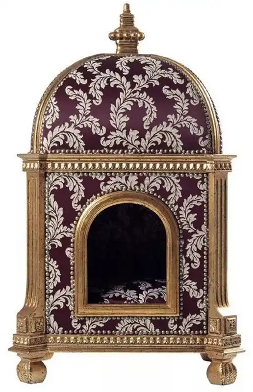 Casa Padrino Barock Katzenhaus Lila / Gold H. 94 cm - Barock Tiermöbel Mega-Angebot