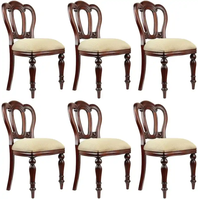 Online Kaufen Casa Padrino Luxus Barock Mahagoni Esszimmer Stuhl 6er Set Gold / Dunkelbraun - Barock Möbel