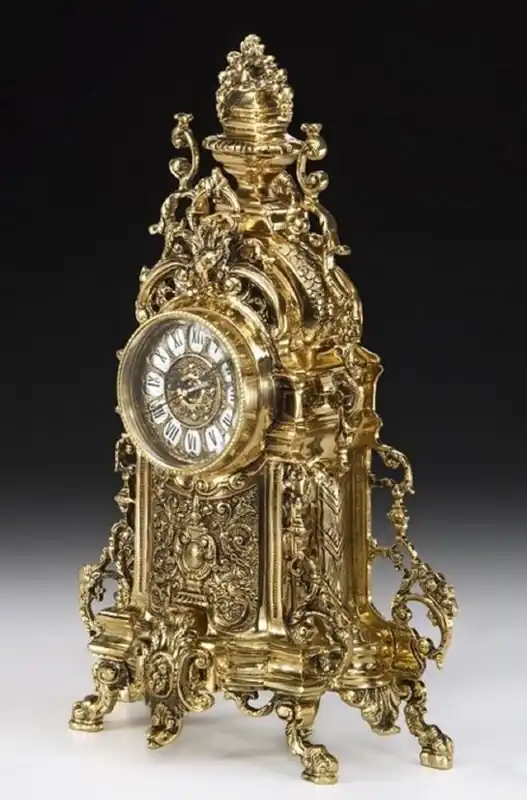 Nur Für Kurze Zeit Casa Padrino Luxus Barock Tischuhr Gold 27 x H. 44 cm - Barockstil Bronze Schreibtischuhr