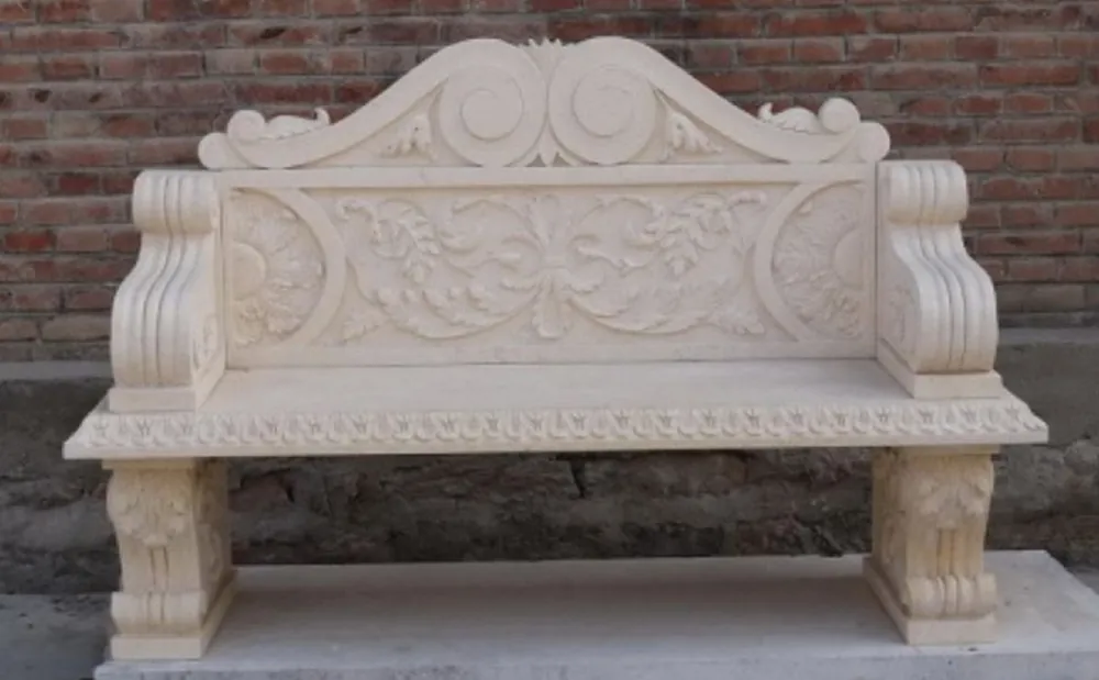 Geprüft Casa Padrino Luxus Barock Marmor Gartenbank Beige 179 cm - Barock Marmor Garten Möbel