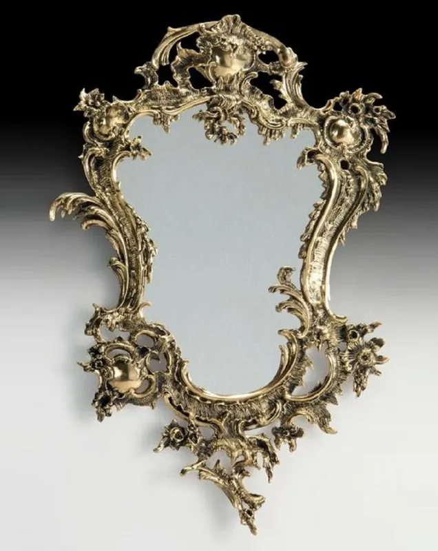 Casa Padrino Luxus Barock Bronze Spiegel Gold H. 74 cm - Barock Möbel Top-Angebot