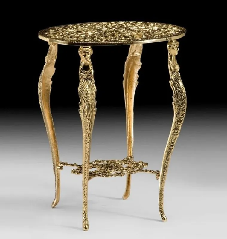 Casa Padrino Luxus Barock Bronze Beistelltisch Gold H. 55 cm - Barock Möbel Neue Ware