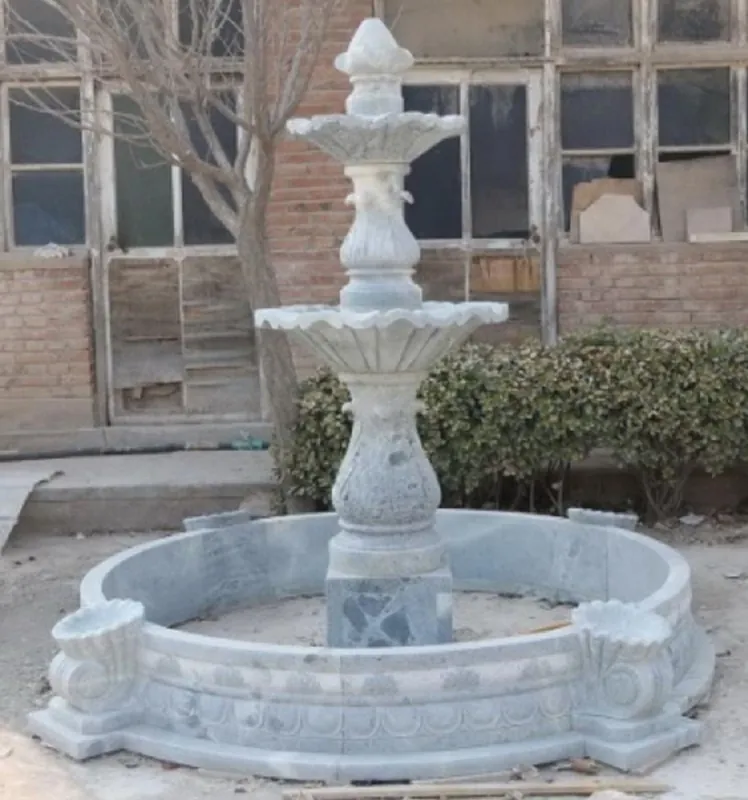 Casa Padrino Luxus Barock Marmor Springbrunnen Hellblau Ø 245 x H. 210 cm Nur Für Kurze Zeit