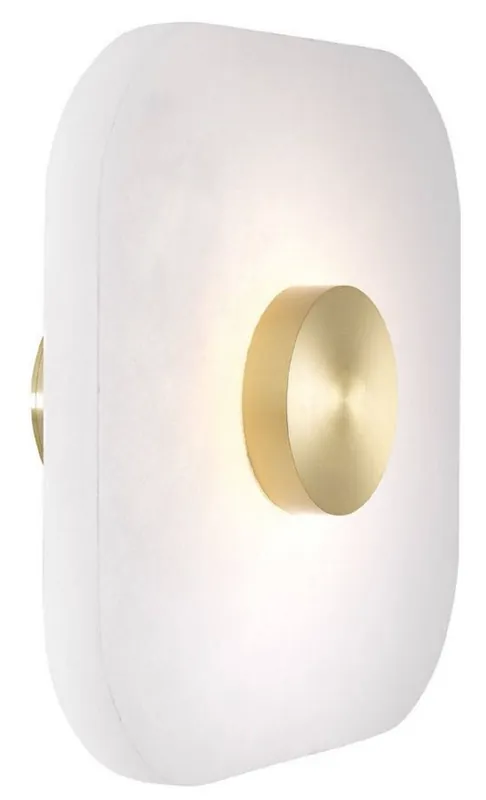 Casa Padrino Luxus LED Wandleuchte Alabaster / Hell Messing 28 x 10 x H. 28 cm Aktuell