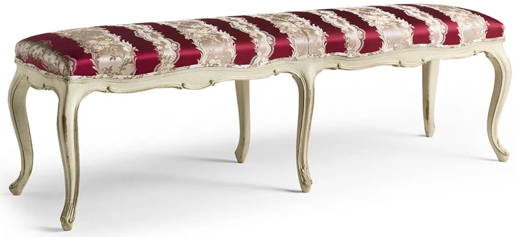 Letzte Chance Casa Padrino Luxus Barock Sitzbank Bordeauxrot / Beige / Creme 164 cm - Barock Möbel - Made in Italy
