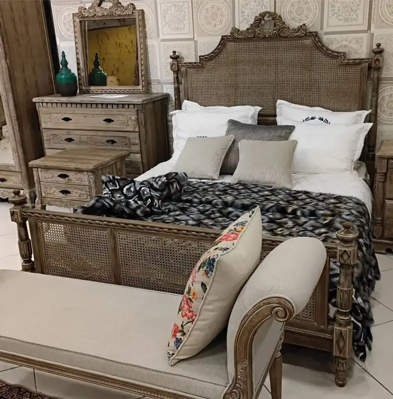 Pompöös by Casa Padrino Luxus Barock Doppelbett Provence Braun - Designed by Harald Glööckler Nur Heute