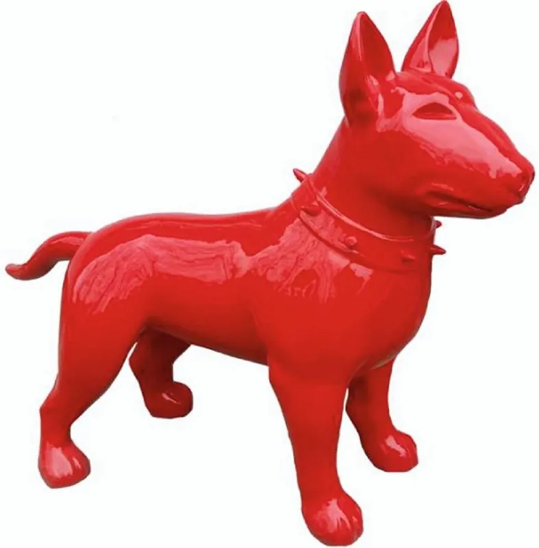 Casa Padrino XXL Deko Figur Hund Rot 116 cm - Garten Deko Skulptur Neue Ware