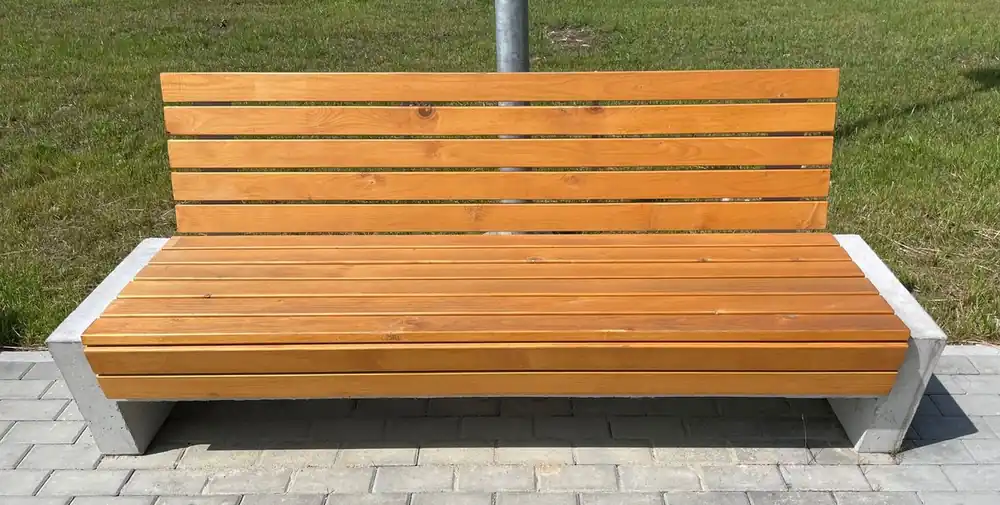 Casa Padrino Parkbank - Stadtbank mit Rückenlehne Naturfarben / Grau 200 cm Highlight